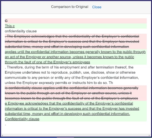 confidentiality clause COMPARED
